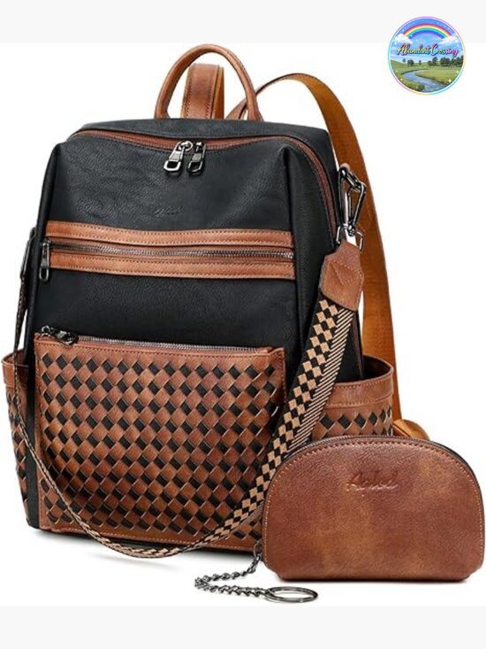 Handbags - PU Leather Backpack Purse for Women Convertible Handbag Work Travel